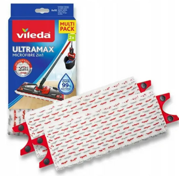Змінні насадки для швабри Vileda 167720 &mdash; набір 2 шт. для серії Ultramax і Ultramat TURBO 03476590348 фото