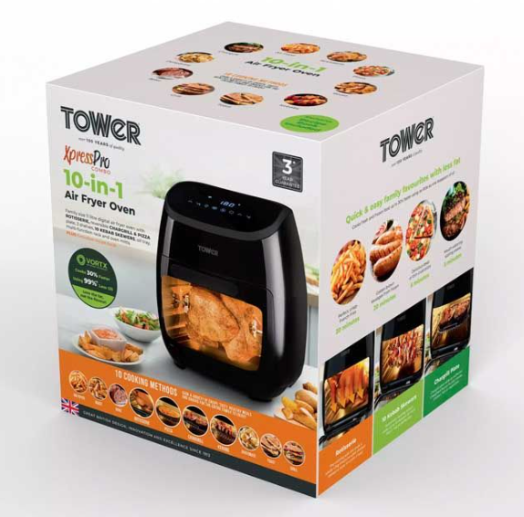 Фритюрниця-гриль Tower T17076 Xpress Pro Combo, 2000 Вт, 11 л, мультифункціональна 10-в-1 47852120326 фото