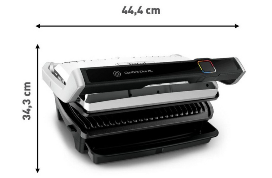 Електрогриль притискний Tefal OptiGrill Elite XL GC760D30, 2200 Вт, 16 програм, сенсор прожарки, антипригарні панелі 5696369652 фото