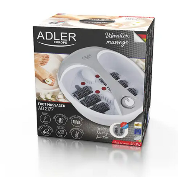 Ванночка-масажер для ніг Adler AD 2177 з підігрівом, інфрачервоним світлом, ароматерапією та 6 масажними роликами, 450 Вт 2323332 фото