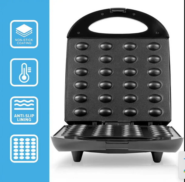 Горішниця MalTec 112092 PM 1600W | Електрична форма для печива Горішки на 24 половинки, антипригарне покриття, 1600 Вт 90897867 фото
