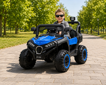Дитячий електромобіль баггі 4&times;4 синій, 12V, 2 мотори 30 Вт, 2 місця, пульт ДК, LED-фари, музика BAGI8 фото