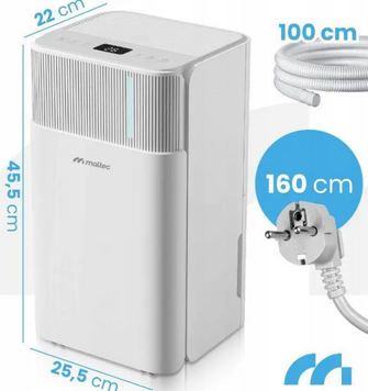 Осушувач повітря MalTec DH-12300, 200 Вт, 12 л/добу, з Wi-Fi керуванням, Польща maltec фото