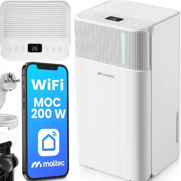 Осушувач повітря MalTec DH-12300, 200 Вт, 12 л/добу, з Wi-Fi керуванням, Польща maltec фото