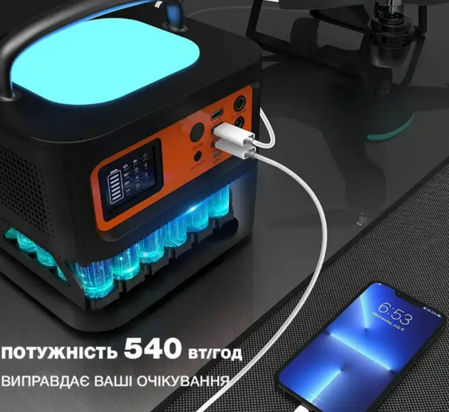 Портативна електростанція Tig Fox T500, 500 Вт (540 Wh), чиста синусоїда, літій-іонна батарея 190902 фото