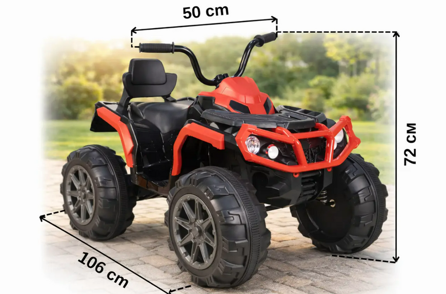 Дитячий електроквадроцикл 12V, 25W, акумулятор 12V 7Ah, світло, музика, USB, до 30 кг, електроквадроцикл для дітей Moto4 фото