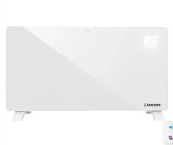 Електрообігрівач скляний Kaminer 26572 ZELVA 2500 Вт білий | Конвектор з Wi-Fi Smart Life, термостатом, пультом та IP24 00088899 фото