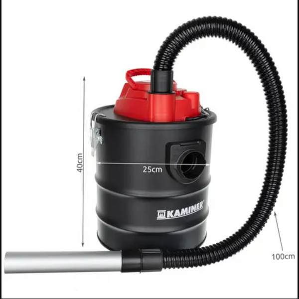 Пилосос для золи Kaminer ODK006-15L, 1200 Вт, 15 л, HEPA + тканинний фільтр, функція повітродувки, нержавіюча сталь kaminer фото