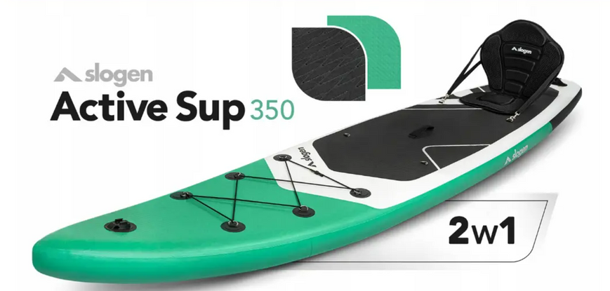 Дошка для плавання SUP BOARD ACTIVE Slogen 350 см, надувна сап дошка з веслом і насосом, універсальний набір для водного відпочинку 232727898 фото