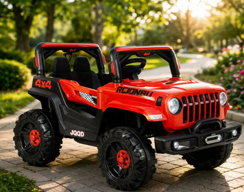 Дитячий електромобіль джип 4x4 двомісний червоний, 12V 7Ah, 4 мотори, пульт керування, світло, музика, до 30 кг moto9 фото