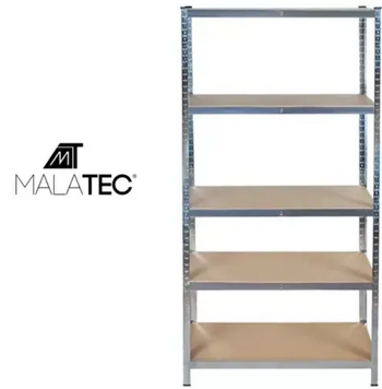Стелаж металевий Malatec 23768 180&times;90&times;40 см, 5 полиць, вантажопідйомність 875 кг, оцинкована сталь, для гаража, майстерні, складу 34343434 фото