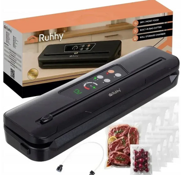 Вакуумний пакувальник Ruhhy 24755 110 Вт &ndash;80 кПа | Вакууматор для сухих і вологих продуктів з подвійним швом 30 см та ножем 353253534 фото