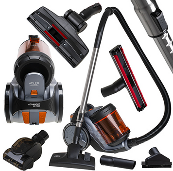 Пилосос Adler AD 7065 Cyclonic, безмішковий, 1.6 л, 17 000 Па, циклонна фільтрація 2635423 фото