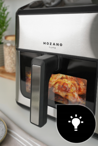 Аерофритюрниця Mozano AirFry Chef AGD/FRY/03#STA, 8 л, 1800 Вт, електрична фритюрниця з сенсорним дисплеєм і програмами приготування 343434334 фото