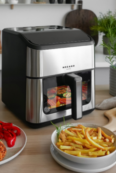 Аерофритюрниця Mozano AirFry Chef AGD/FRY/03#STA, 8 л, 1800 Вт, електрична фритюрниця з сенсорним дисплеєм і програмами приготування 343434334 фото