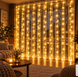 Світлодіодна гірлянда-штора Водоспад 3&times;0,8 м 200 LED Warm White | Новорічна гірлянда-завіса теплий білий, прозорий провід 876509 фото 1