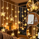 Світлодіодна гірлянда-штора з метеликами 18 м Warm White | LED гірлянда з фігурками, 8 режимів, тепле біле світло 876540 фото 1