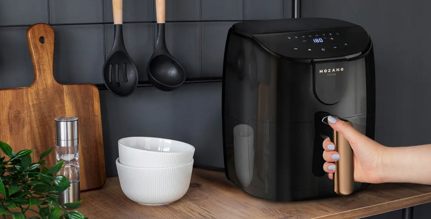 Мультипіч, аерофритюрниця Mozano Active Fryer AGD/FRY/01 Gold, 4 л, 1500 Вт &ndash; Золота ера здорового приготування 2421212 фото