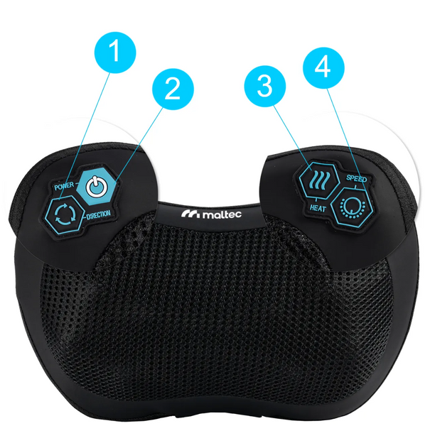 Масажна подушка MalTec 110996 UltraComfy30W-01 Shiatsu 30 Вт з підігрівом | Масажер для шиї, спини та тіла 8 точок, 230 В/12 В 86354134523 фото