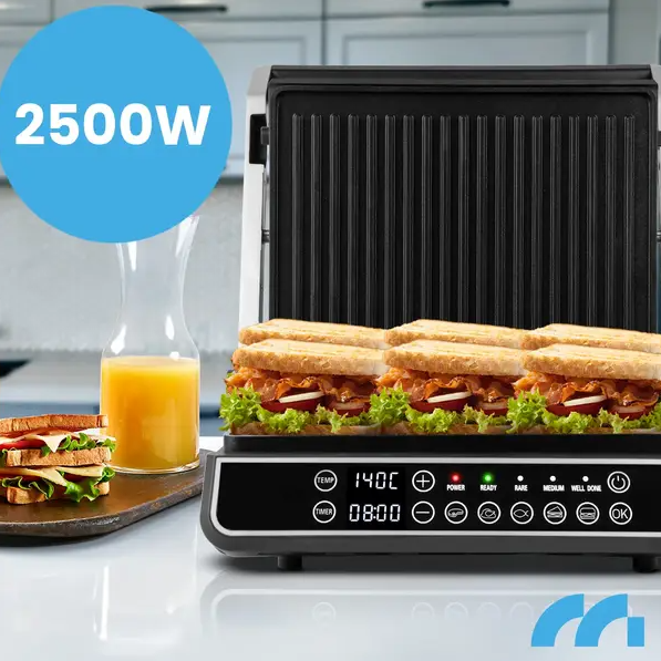 Електрогриль Maltec 112094 SM5000W-PRO, 2500 Вт, контактний гриль, 5 програм, дисплей, 180&deg; 4641523415144 фото