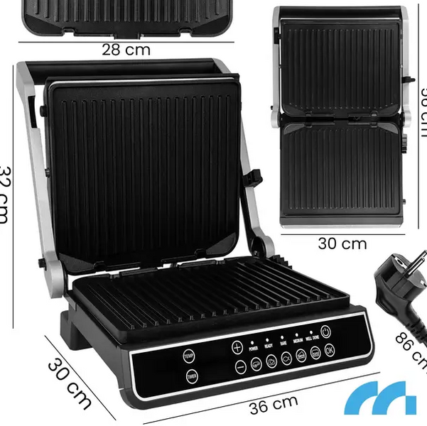 Електрогриль Maltec 112094 SM5000W-PRO, 2500 Вт, контактний гриль, 5 програм, дисплей, 180&deg; 4641523415144 фото