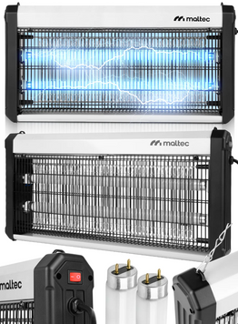 Знищувач комах MalTec 112545 MasterKiller 30 Вт 3800 В | УФ-лампа від комарів, мух і молі до 120 м&sup2;, 2&times;15 Вт 0254532135 фото