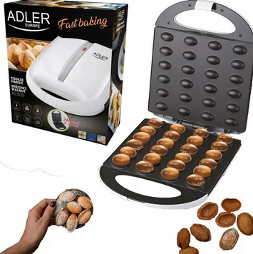 Горішниця Adler AD 3039B, XL формату, 24 шт за цикл, антипригарне покриття, 1600 Вт 36952523 фото
