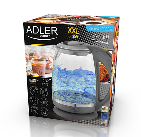Скляний електрочайник Adler AD 1286  805234538 фото