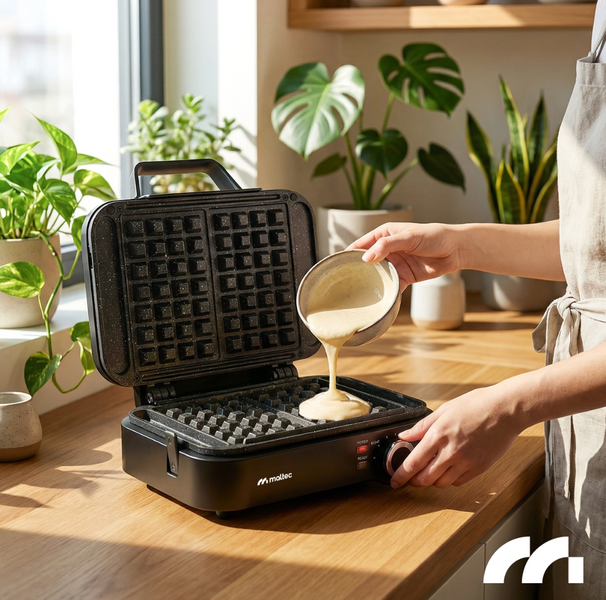 Вафельниця MalTec 114778 WM2000W 2000 Вт | На 2 великі вафлі, мармурове антипригарне покриття, регулювання температури 45453536452452 фото
