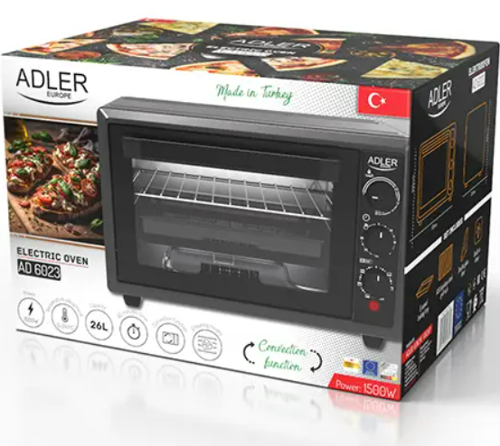 Електрична духовка Adler AD 6023 &mdash; 26 л, 1500 Вт, 3 режими нагріву, таймер 3453332 фото