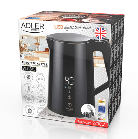 Чайник електричний Adler 1345 чорний 2248520385 фото