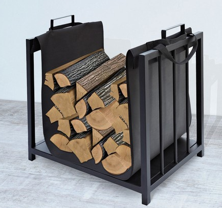 Підставка для дров Kaminer 24628, металева, чорна, 50,5&times;37&times;50 см, з ручкою, для каміна та печі 3654123252 фото