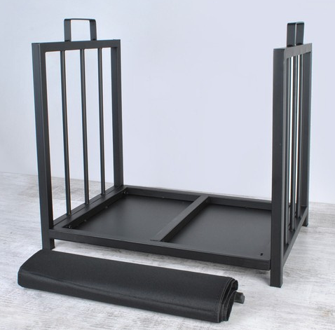 Підставка для дров Kaminer 24628, металева, чорна, 50,5&times;37&times;50 см, з ручкою, для каміна та печі 3654123252 фото