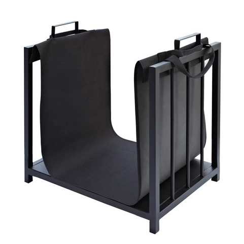 Підставка для дров Kaminer 24628, металева, чорна, 50,5&times;37&times;50 см, з ручкою, для каміна та печі 3654123252 фото