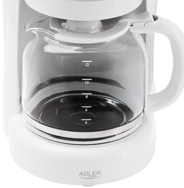 Кавоварка крапельна Adler AD 4383 White, 1,5 л, 12 чашок, підтримка тепла, знімний фільтр 458752547 фото