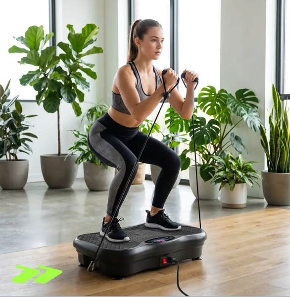 Вібраційна платформа Scoopes 115074 BodyWave Lite 150 Вт до 150 кг | Віброплатформа Bluetooth, 5 програм, пульт, еспандери 12345678 фото