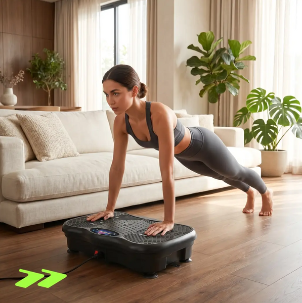 Вібраційна платформа Scoopes 115074 BodyWave Lite 150 Вт до 150 кг | Віброплатформа Bluetooth, 5 програм, пульт, еспандери 12345678 фото