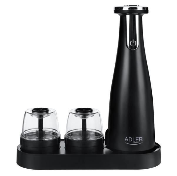 Електричний млин для спецій, солі та перцю Adler AD 4449, 3-в-1, USB-C, акумуляторний, чорний 453258525 фото