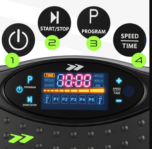 Вібраційна платформа Scoopes 115074 BodyWave Lite 150 Вт до 150 кг | Віброплатформа Bluetooth, 5 програм, пульт, еспандери 12345678 фото