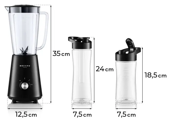 Блендер Mozano Nutri Sport 3в1 чорний 45823156974 фото