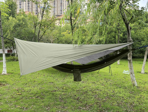 Туристичний гамак Trizand 25364, з тентом, москітною сіткою, до 250 кг, 260x140 см, комплект для кемпінгу 2651452185 фото