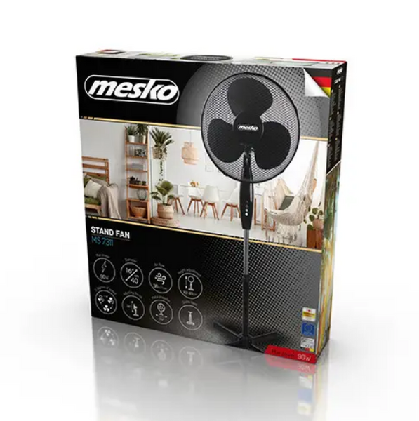 Підлоговий вентилятор Mesko MS 7311 &mdash; діаметр 40 см, 3 швидкості, тиха робота 232323 фото
