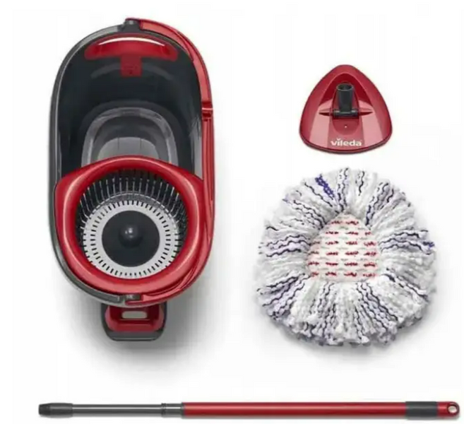 Набір для прибирання Vileda Turbo 3in1 Microfibre 167751 &mdash; швабра з відром на педалі для швидкого та зручного прибирання 6479356390 фото