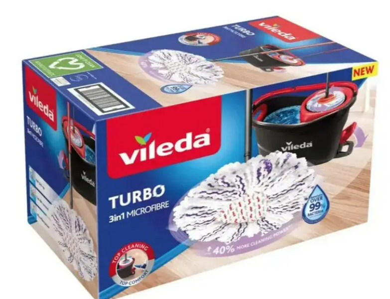 Набір для прибирання Vileda Turbo 3in1 Microfibre 167751 &mdash; швабра з відром на педалі для швидкого та зручного прибирання 6479356390 фото
