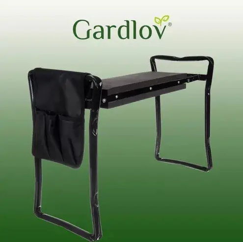 Складаний садовий стілець-органайзер GARDLOV 23731 &mdash; 3-в-1: табурет, наколінник, сумка для інструментів 3432222 фото