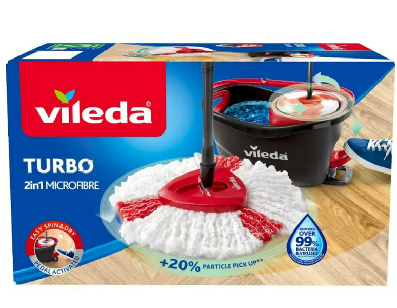 Набір для прибирання Vileda Turbo 2in1 Microfibre 163422 &mdash; швидке та ефективне миття підлоги без зусиль 244356233 фото