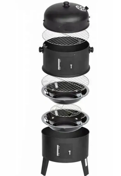 Коптильня 3в1 MalTec Curron SmokeHouse GM8000 108085, вугільний гриль, мангал, вогнище, з термометром 83645387 фото
