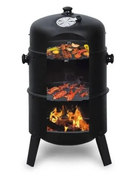Коптильня 3в1 MalTec Curron SmokeHouse GM8000 108085, вугільний гриль, мангал, вогнище, з термометром 83645387 фото