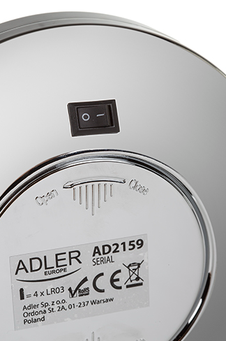 Косметичне дзеркало з підсвічуванням Adler AD 2159, LED, 3-кратне збільшення, портативне 145965223 фото
