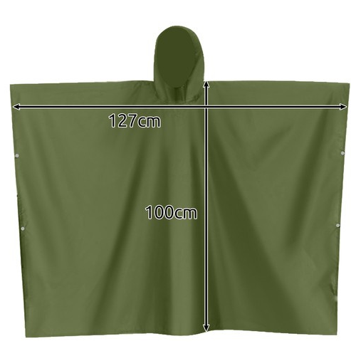Дощовик Trizand 24278, універсальний пончо з ПВХ, зелений, 127&times;100 см 02521561252 фото